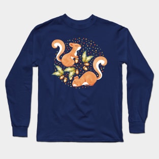 Acorn Foraging Red Squirrels Long Sleeve T-Shirt